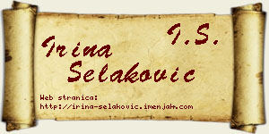 Irina Selaković vizit kartica